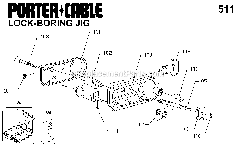 Page A Diagram and Parts List for 511 Type 1 Porter Cable Miscellaneous